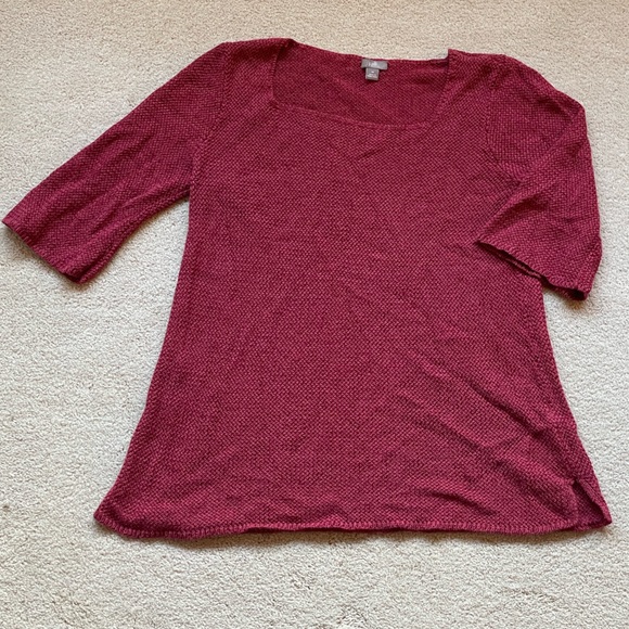 J Jill berry square neck elbow length sleeve sweater - Picture 1 of 4